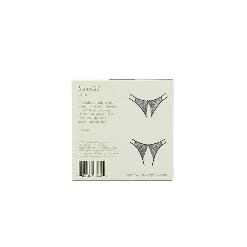Adore by Allure – Lovesick Lace Panty – Black – OS - Whispered Fantasies