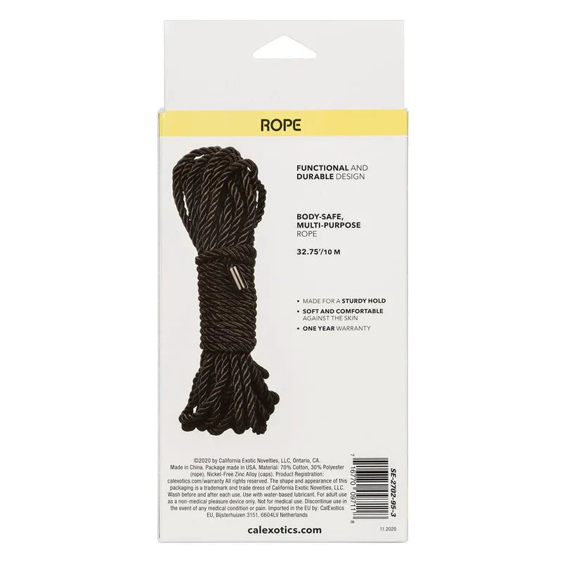 CalExotics Boundless Rope – Black – 10 Metres - Whispered Fantasies
