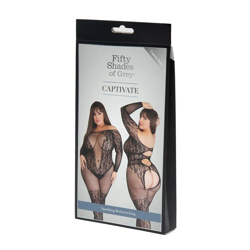 Fifty Shades of Grey Captivate Spanking Bodystocking – One Size Plus - Whispered Fantasies