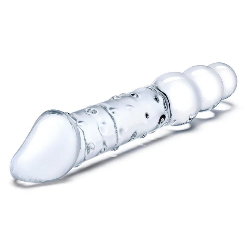 Gläs - 12” Double Ended Glass Dildo with Anal Beads - Whispered Fantasies