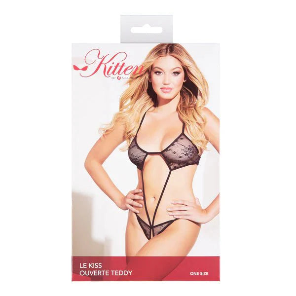 Kitten by Allure Le Kiss Ouverte Teddy - Black - Whispered Fantasies