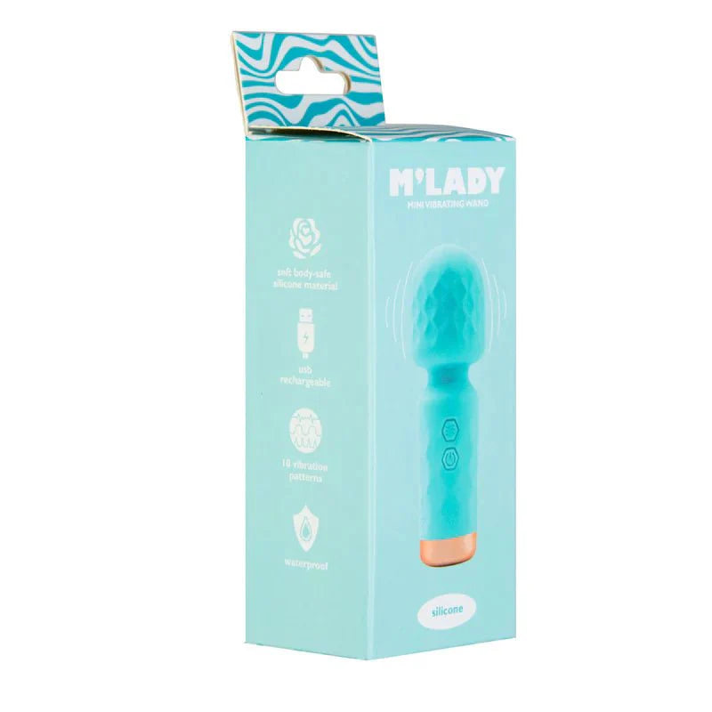 M’Lady – Mini Vibrating Wand – Teal - Whispered Fantasies