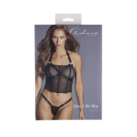 Adore by Allure Don’t Be Shy 2 Piece Set - Black. S/M - Whispered Fantasies