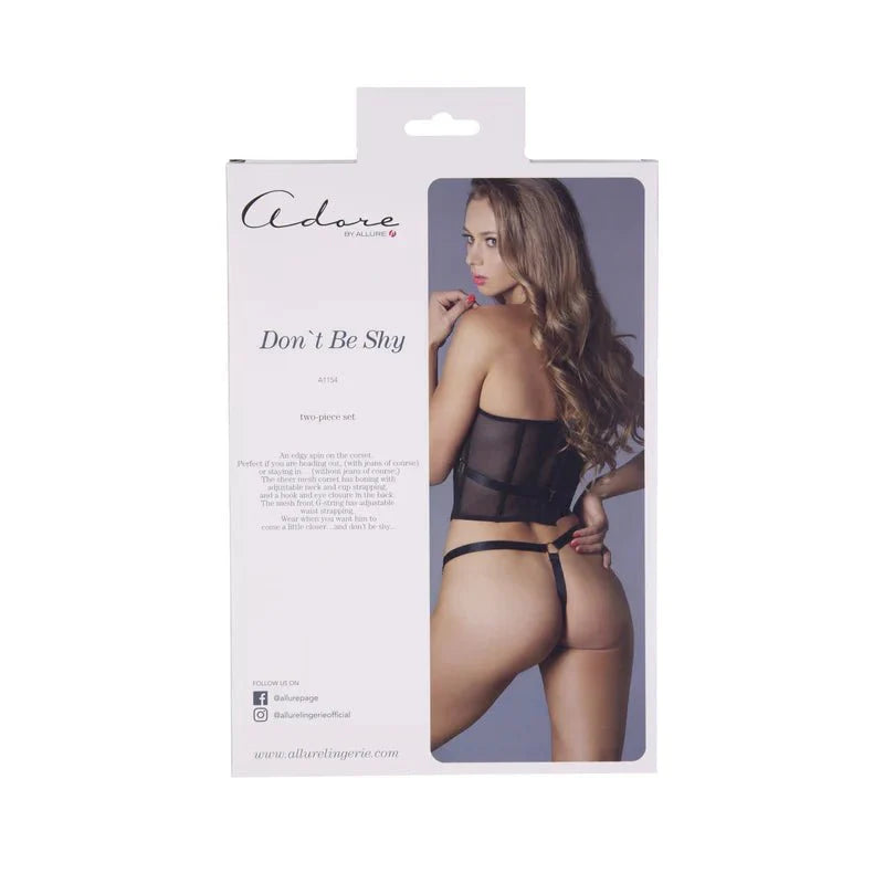 Adore by Allure Don’t Be Shy 2 Piece Set - Black. S/M - Whispered Fantasies