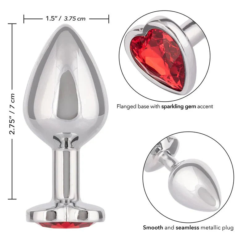 CaleXOtics Jewel Large Ruby Heart Plug - Ruby - Whispered Fantasies