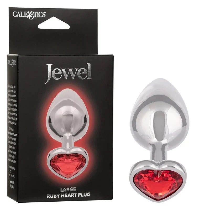 CaleXOtics Jewel Large Ruby Heart Plug - Ruby - Whispered Fantasies