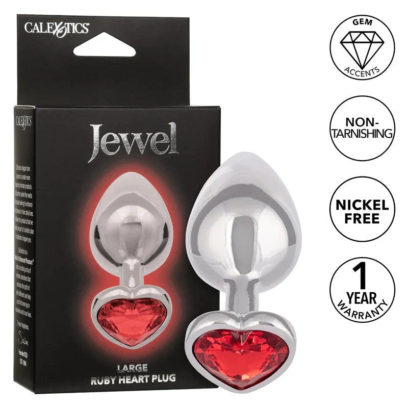 CaleXOtics Jewel Large Ruby Heart Plug - Ruby - Whispered Fantasies