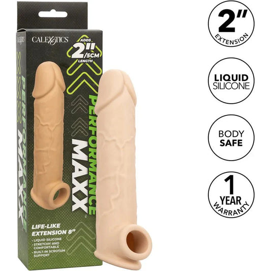CalExotics® - Performance Maxx™ - Life - Like Penis Extension – 8” – Ivory - Whispered Fantasies