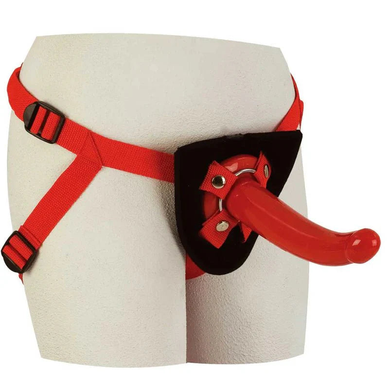 CalExotics Red Rider Harness with Dong - Whispered Fantasies