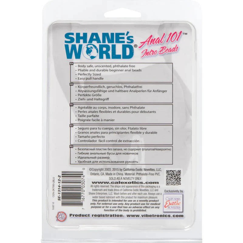 CalExotics Shanes World Anal Beads - Blue - Whispered Fantasies