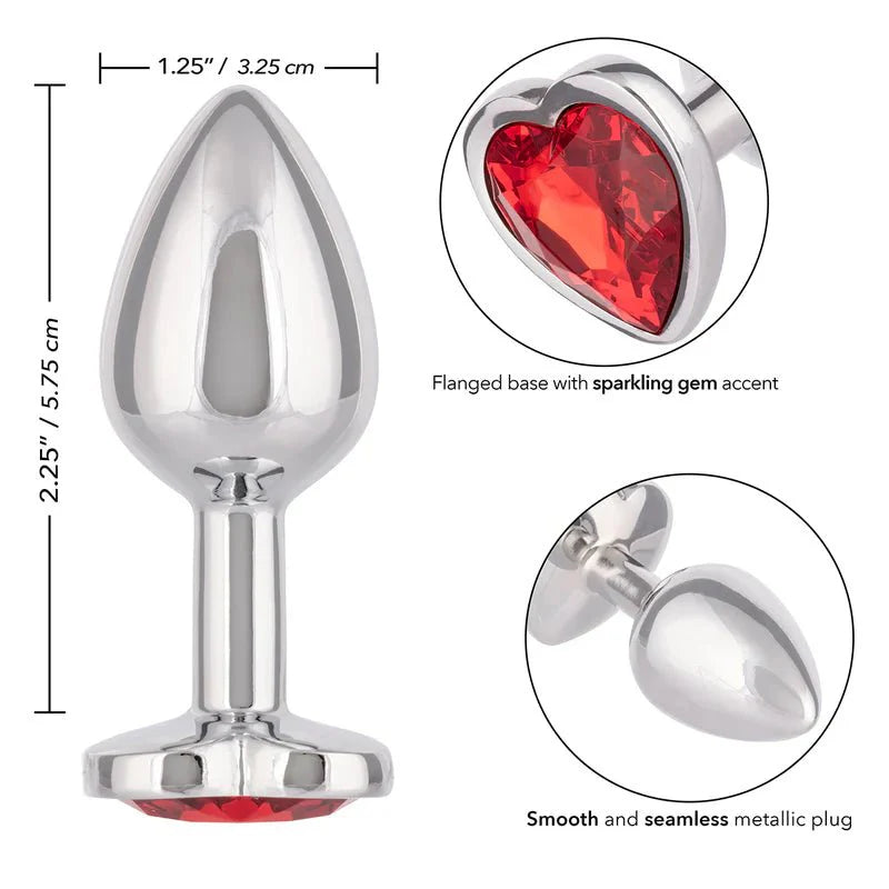 CaleXOtics Small Jewel Ruby Heart Plug - Ruby - Whispered Fantasies