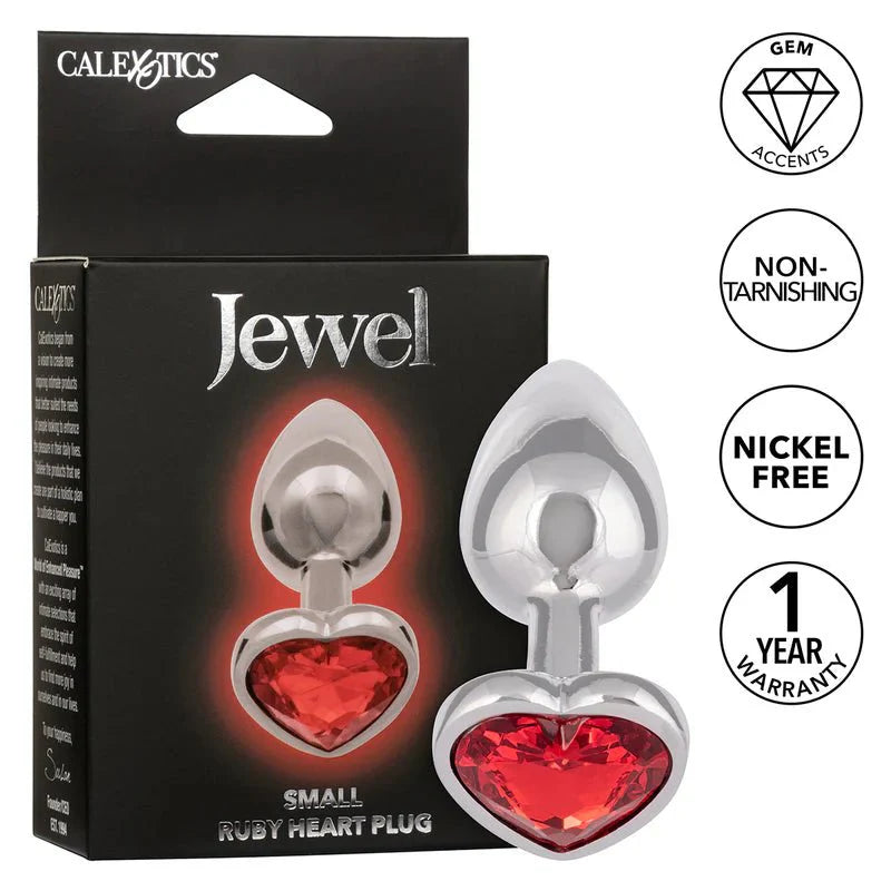 CaleXOtics Small Jewel Ruby Heart Plug - Ruby - Whispered Fantasies