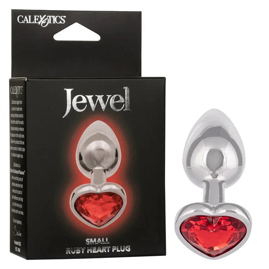 CaleXOtics Small Jewel Ruby Heart Plug - Ruby - Whispered Fantasies