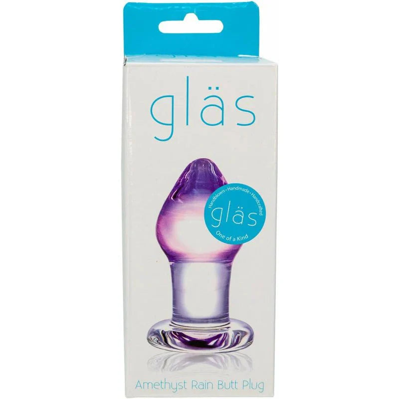 Glas Amethyst Rain Butt Plug – Clear - Whispered Fantasies