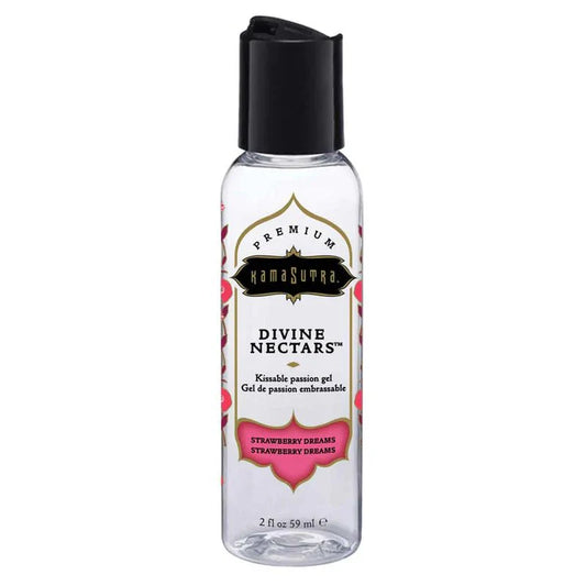 Kama Sutra – Divine Nectars – Kissable Body Glide – Strawberry Dreams – 2 oz/59 ml - Whispered Fantasies
