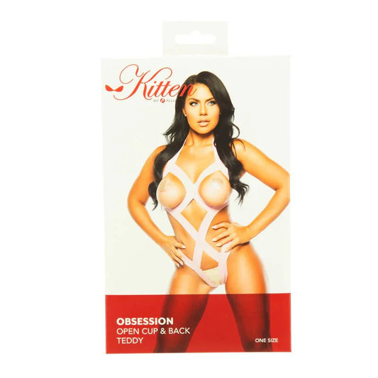 Kitten by Allure – Obsession - Open Cup & Back Teddy - Pink - OS - Whispered Fantasies