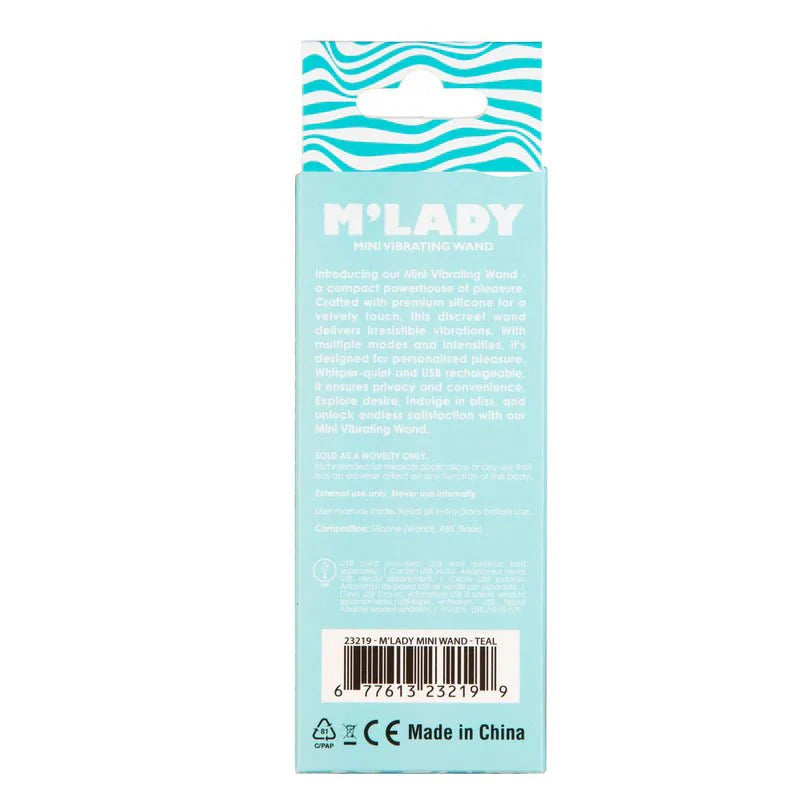 M’Lady – Mini Vibrating Wand – Teal - Whispered Fantasies