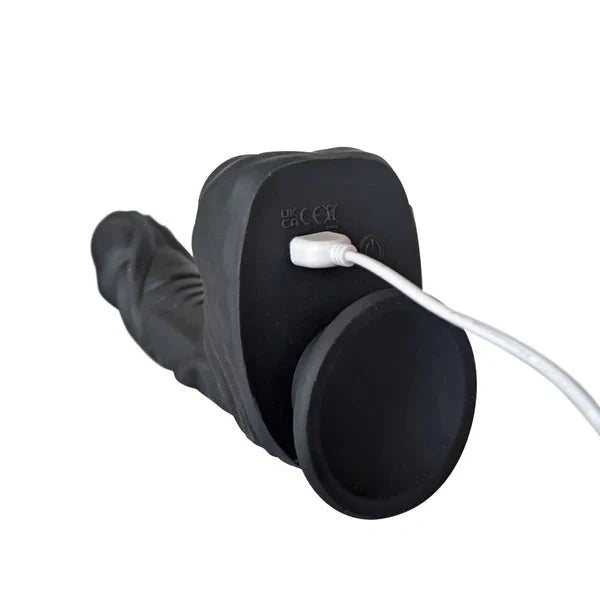 Naked Addiction – 8.6” Silicone Rotating & Thrusting Vibrating Dildo with Remote - Noir - Whispered Fantasies