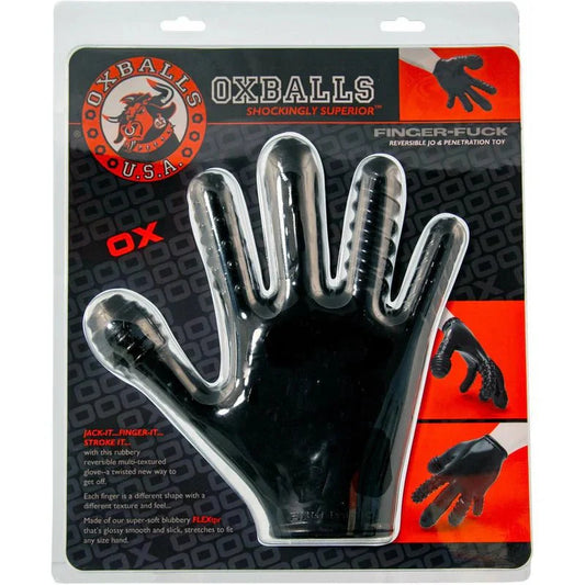 Oxballs Finger Fuck – Textured Glove – Black - Whispered Fantasies