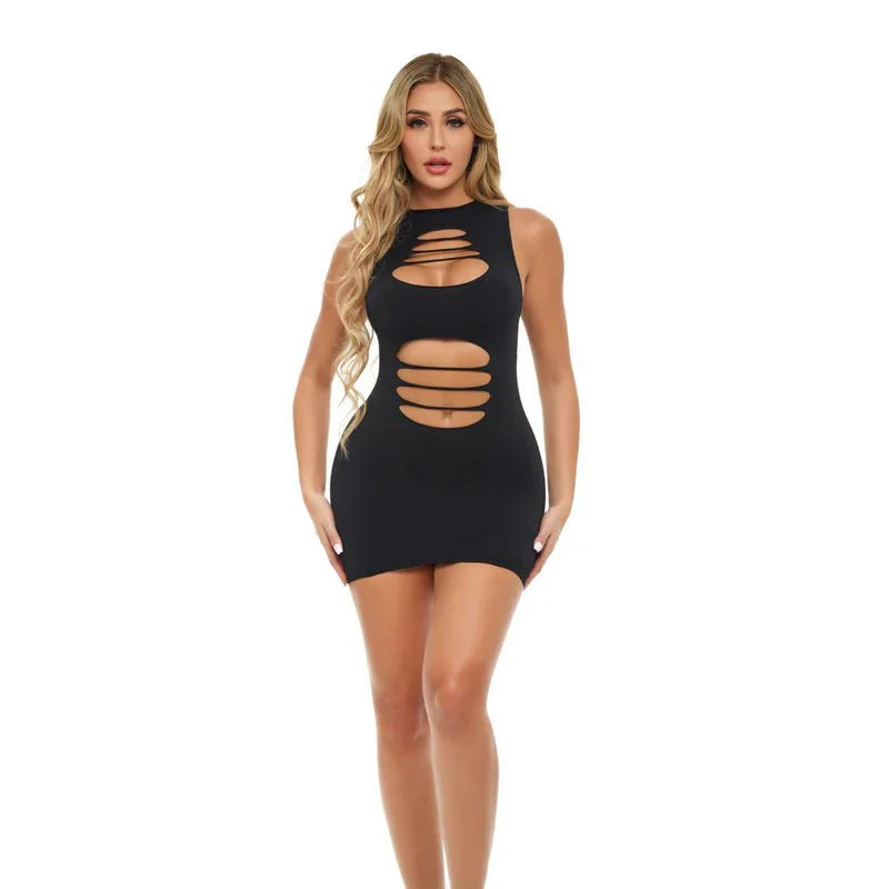 Pink Lipstick Can’t Commit Dress – Black - Whispered Fantasies