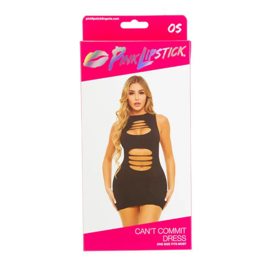 Pink Lipstick Can’t Commit Dress – Black - Whispered Fantasies