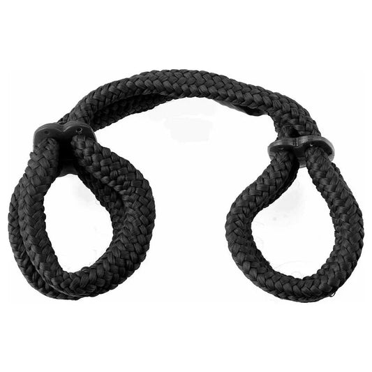 Pipedream Products Fetish Fantasy Series Silk Rope Love Cuffs - Black - Whispered Fantasies