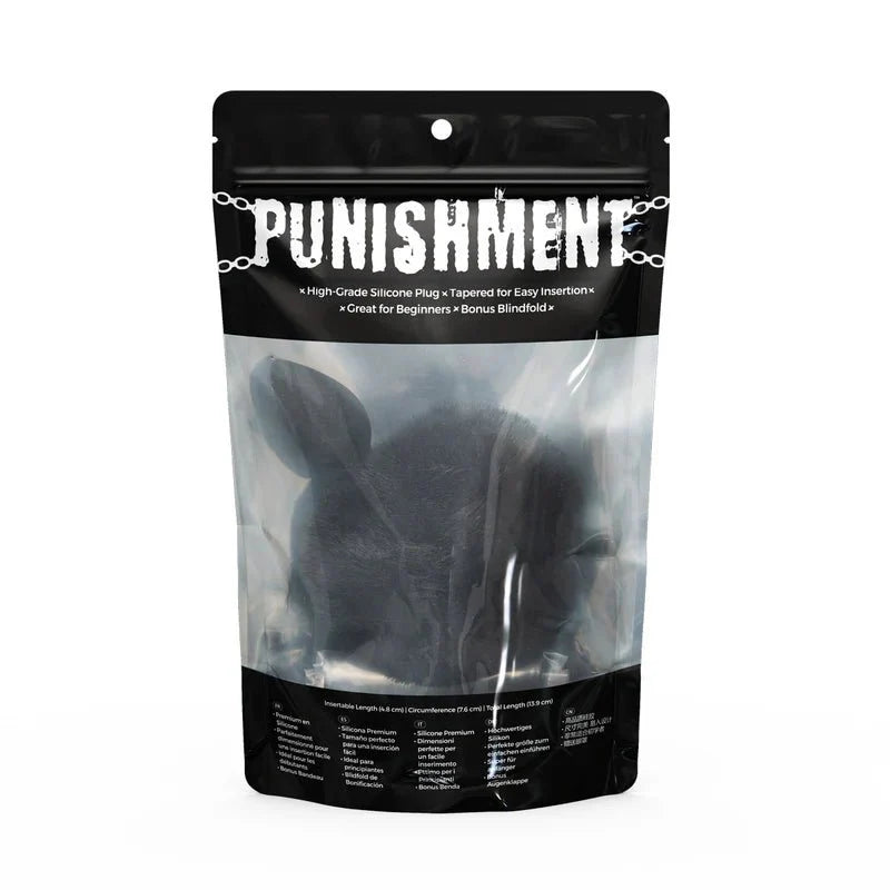 Punishment - Bunny Tail Silicone Anal Plug - Black - Whispered Fantasies