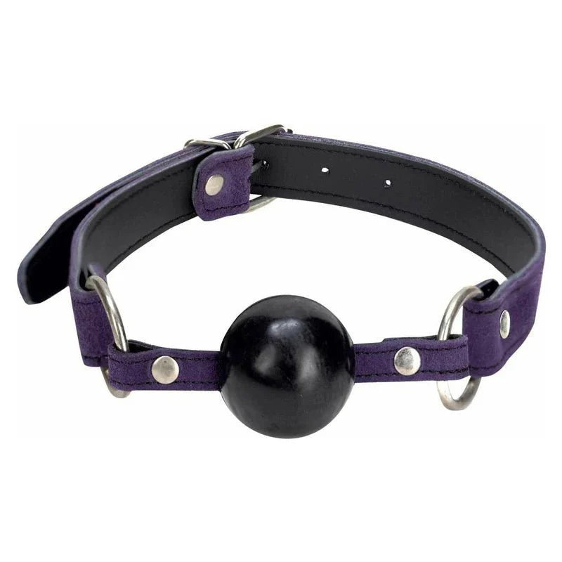 Punishment Purple Suede Bondage Ball Gag - Whispered Fantasies