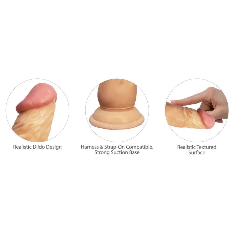Pure Love® - Dildo with Suction Cup - Beige - 8 In. - Whispered Fantasies