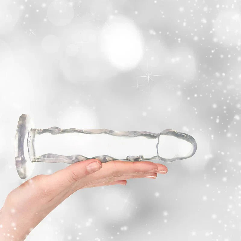 Pure Love® - Dildo with Ultra - Raised Ridges & Suction Cup - Clear - 7 In. - Whispered Fantasies