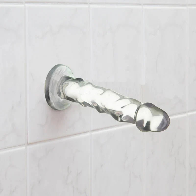 Pure Love® - Dildo with Ultra - Raised Ridges & Suction Cup - Clear - 7 In. - Whispered Fantasies