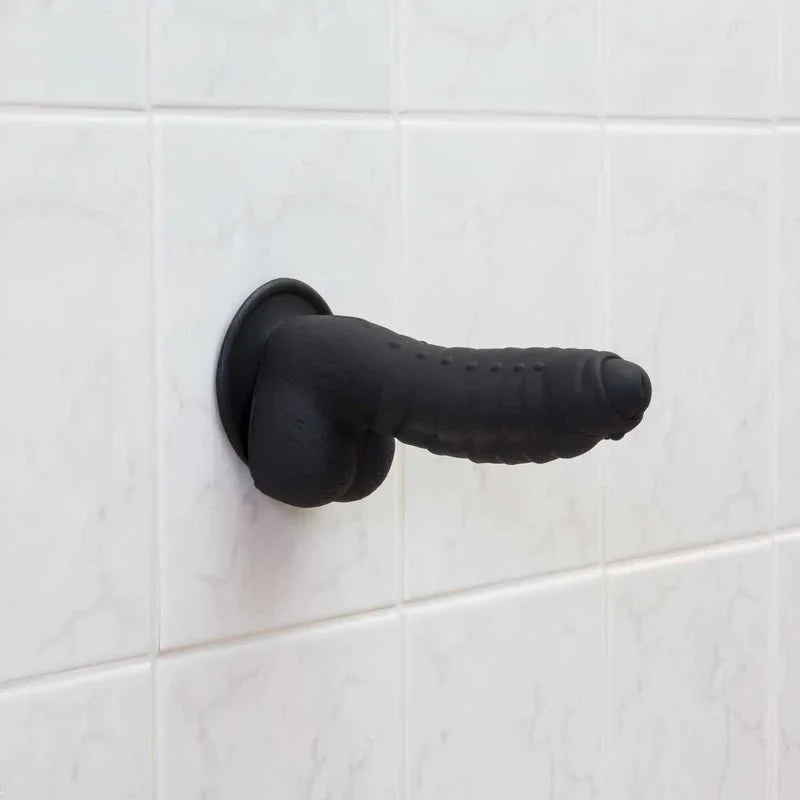 Pure Love® - Fantasy Silicone Dildo With Suction Base – 7 In. – Black - Whispered Fantasies