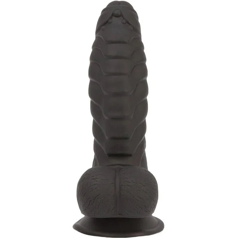 Pure Love® - Fantasy Silicone Dildo With Suction Base – 7 In. – Black - Whispered Fantasies