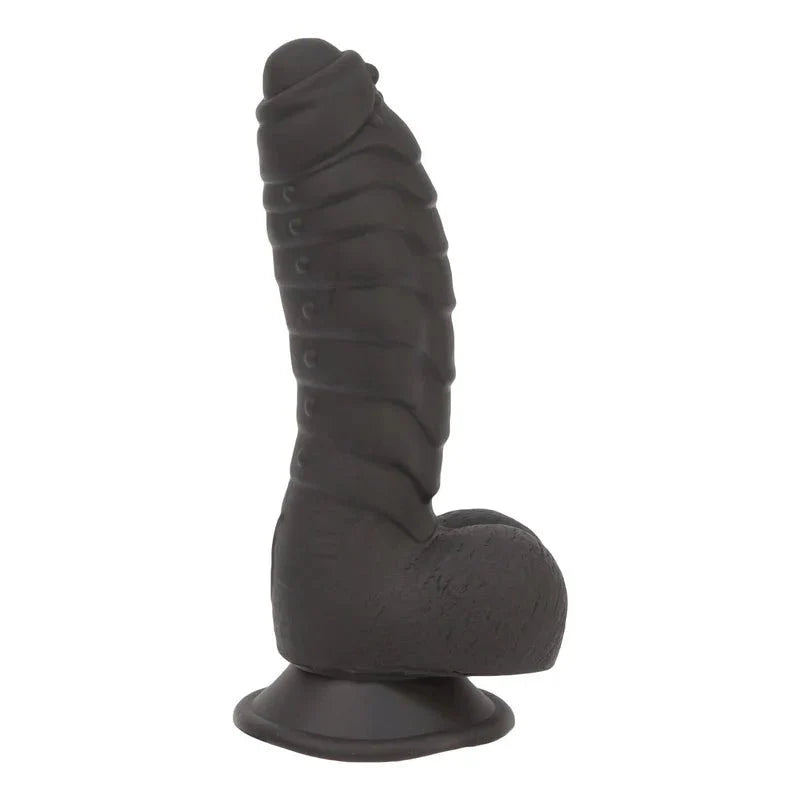 Pure Love® - Fantasy Silicone Dildo With Suction Base – 7 In. – Black - Whispered Fantasies
