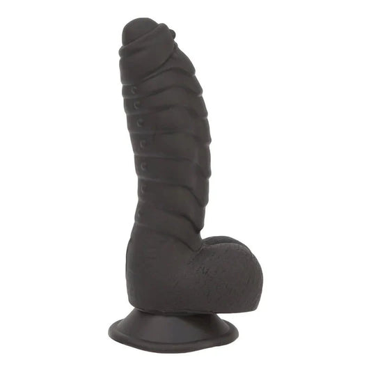 Pure Love® - Fantasy Silicone Dildo With Suction Base – 7 In. – Black - Whispered Fantasies