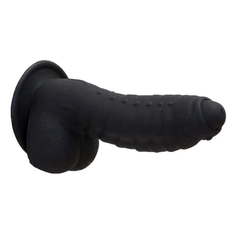 Pure Love® - Fantasy Silicone Dildo With Suction Base – 7 In. – Black - Whispered Fantasies