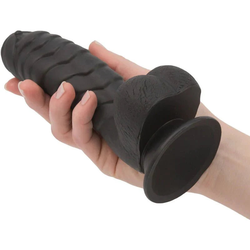 Pure Love® - Fantasy Silicone Dildo With Suction Base – 7 In. – Black - Whispered Fantasies