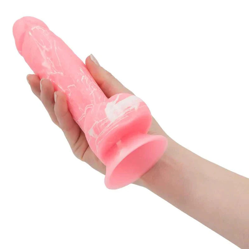 Pure Love® - Realistic Silicone Glow - In - The - Dark Dildo – 7.5 In. – Pink - Whispered Fantasies