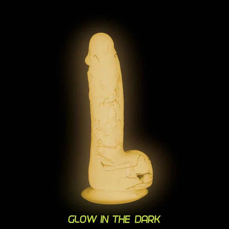 Pure Love® - Realistic Silicone Glow - In - The - Dark Dildo – 7.5 In. – Pink - Whispered Fantasies