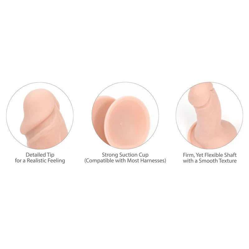 Pure Love® - Smooth Realistic Silicone Dildo With Suction Base – 7.5 in. – Beige - Whispered Fantasies