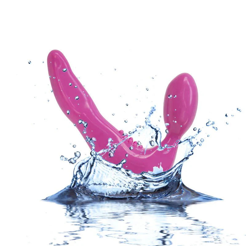Pure Love® - Strapless Strap - On Silicone Dildo With Vibrating Bullet – Pink - Whispered Fantasies