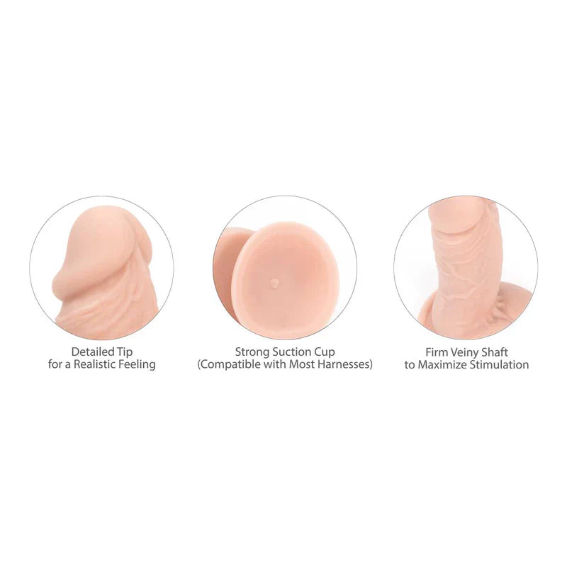 Realistic 7.5 Inch Silicone Dildo with Suction Base