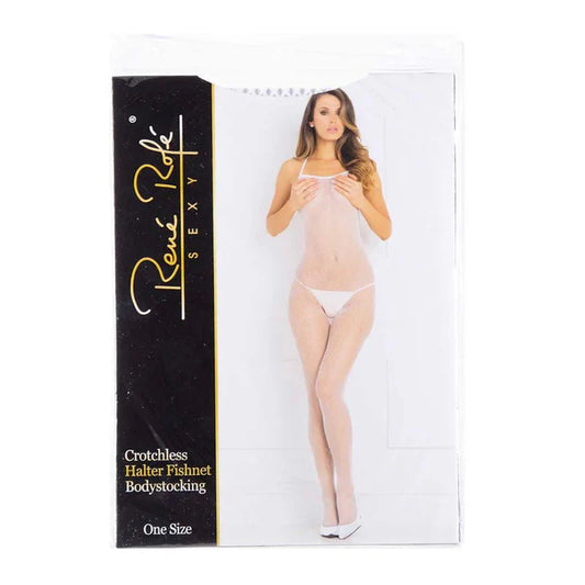 Rene Rofe Sexy Halter Fishnet Bodystocking – One Size - Whispered Fantasies