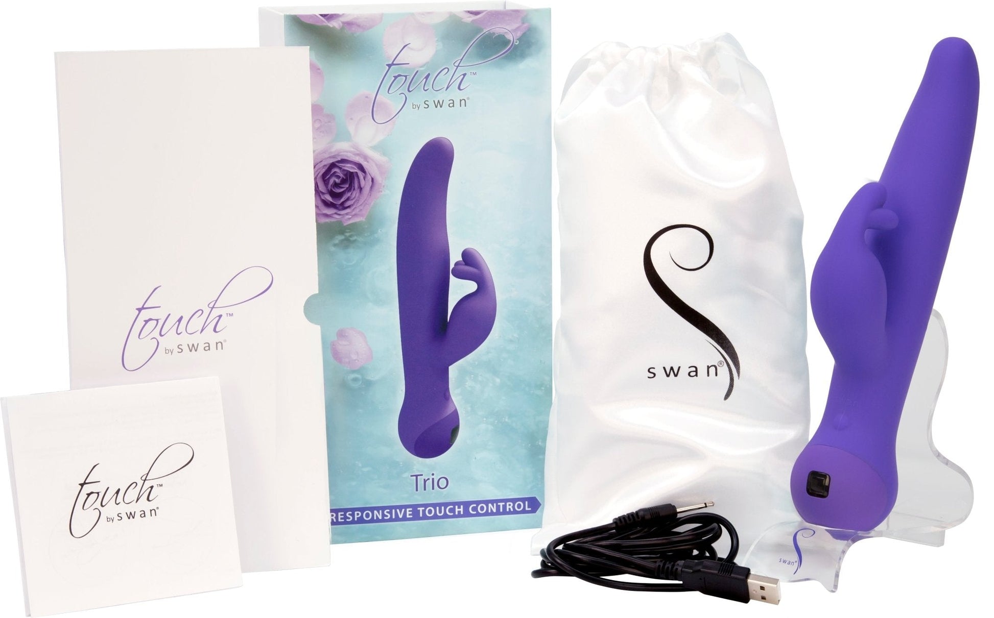 Swan Touch - Trio - Rabbit Vibrator - Rechargeable - Purple - Whispered Fantasies