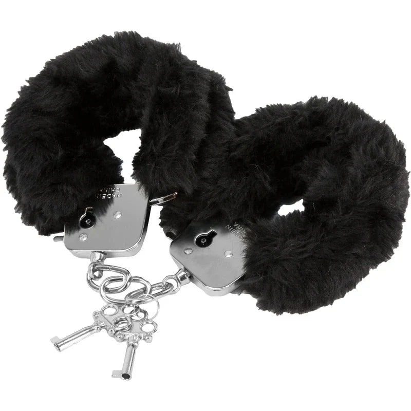 Tender Cuffs Furry Handcuffs - Black - Whispered Fantasies