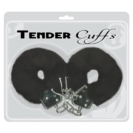 Tender Cuffs Furry Handcuffs - Black - Whispered Fantasies