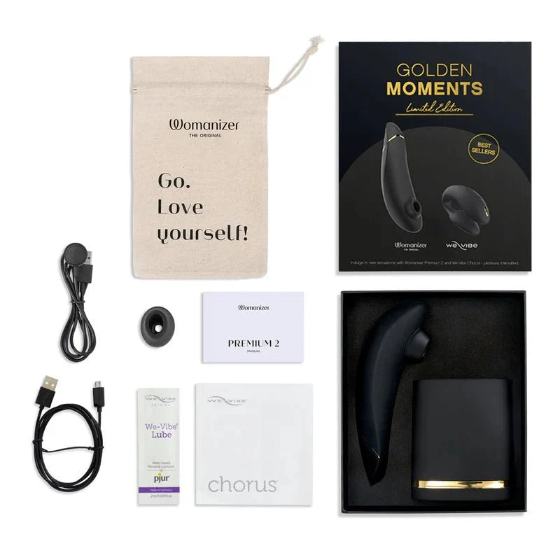 We - Vibe® & Womanizer – Golden Moments 2.0 – Limited Edition Gift Set - Black - Whispered Fantasies